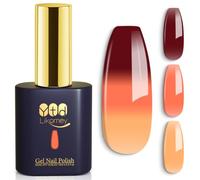 YTD Likomey Vernis Semi Permanent Vernis à Ongle Changement de Couleur Gel, Trois Couleurs 15ml Changeant de Température Soak Off UV LED Manucure Nail Gel Orange Clair-Orange-Bordeaux WB617