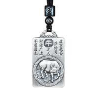 YTDJJWLS 1 collier vintage avec signe du zodiaque fait à la main - Amulette tibétaine - Blanc - Sans pierre précieuse