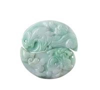YTDJJWLS 1 paire de pendentifs en jadéite naturelle pure - Dragon et phénix - Vert - Pierre non précieuse