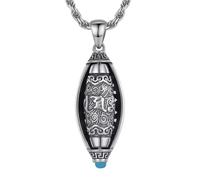 YTDJJWLS Bijoux tendance avec pendentif cylindrique Six mots véritables pour homme, accessoires rétro, alumide, sans pierre précieuse