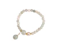 YTDJJWLS Bracelet en jade naturel de style chinois de 15 cm, léger, luxueux, exquis, perles, pierre, sans pierre précieuse