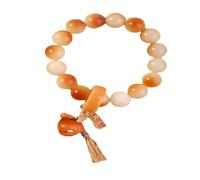YTDJJWLS Bracelet naturel bodhi avec pendentif en bois de pêche - Style chinois - Pierre non précieuse