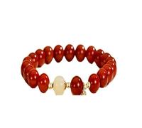 YTDJJWLS Bracelet rouge pour femme Design exquis de style chinois Pièce à main Pierre sans pierre précieuse