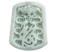 YTDJJWLS Collier amulette chinoise sculptée en jade vert naturel, bijou en jade, coquille de pierre, sans pierre précieuse