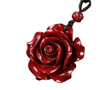 YTDJJWLS Collier avec pendentif en forme de fleur de cinabre chinois, sans pierre précieuse