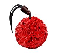 YTDJJWLS Collier avec pendentif en forme de phénix en cinabre rouge naturel, bijou tendance, amulette porte-bonheur, pierre, sans pierre précieuse