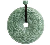 YTDJJWLS Collier avec pendentif en jade authentique vert haricot naturel motif Ruyi antique boucle de paix, pierre non précieuse