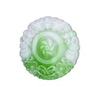 YTDJJWLS Collier avec pendentif en jade vert naturel sculpté à la main - Amulette - Pierre non précieuse