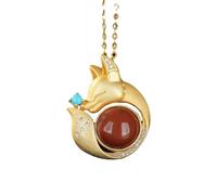 YTDJJWLS Collier créatif en forme de renard en porcelaine émaillée avec pendentif en cristal, bijou féminin, sans pierre précieuse