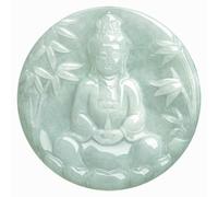 YTDJJWLS Collier pour homme avec pendentif en jadéite naturelle en jade Guanyin de 47 mm