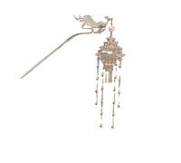 YTDJJWLS Épingle à cheveux style chinois avec pompon phénix avec bonnet de style ancien, jaune