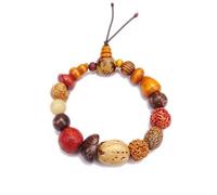 YTDJJWLS Lot de 18 bracelets en bois de prière de Bouddha Tibet - Bois naturel - Sans pierre précieuse