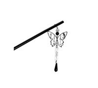 YTDJJWLS Lot de 2 épingles à cheveux avec pompons en forme de papillon - Style chinois ancien - Noir