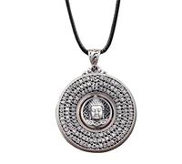 YTDJJWLS Pendentif cœur Bénédiction Bouddha Sutra Bijoux Rotatif Tathagata Écritures Collier Accessoires, Aluminium, Sans Pierre précieuse