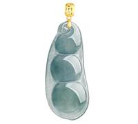 YTDJJWLS Pendentif porte-bonheur en jade vert naturel sculpté haricots porte-bonheur collier chaîne bijoux jade bijoux pierre sans pierre précieuse