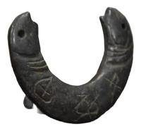 YTDJJWLS Tibet Hongshan Culture Météorite naturelle Poissons Anciens Pierre Pik Sculpture Mascotte Collection Pendentif Accessoires Décoration Cadeau