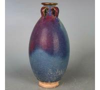 YTDJJWLS Vase en porcelaine de 25 cm Chinois Chinois Jun Kiln Porcelaine Blue Glaze Purple Stipple Olive Shape Vase