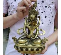 YTDJJWLS Vieille statue de Bouddha tibétain en bronze Vajra Mandkesvara Yab-Yum 18 cm