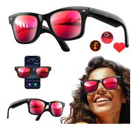 ytdzinoi Lunettes Connectées avec Microphone Et Haut-parleurs Intégrés,Lunettes De Soleil IA avec 100 Langues Traducteur,Fréquence Cardiaque & Spo2 & Température, UV400 Protection pour Homme Femme