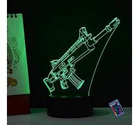 YTDZLTD 3D Arme Nuit Lampe 16 Couleurs Changeantes Puissance USB Télécommande Contact Switch Lampe Décorative Illusion Optique LED Lampe de Table Anniversaire Noël Cadeau Enfants Jouets
