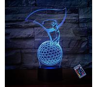 YTDZLTD Illusion Optique 3D Golf Nuit Lampe 16 Couleurs Changeantes Puissance USB Télécommande Contact Switch Lampe Décorative LED Lampe de Table Anniversaire Noël Cadeau Enfants Jouets