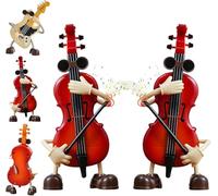 YTDZR Figurines de boîtes à Musique Violon et Guitare, Ornements musicaux artisanaux en résine, décoration Artistique for la Maison ou Le Bureau, for Les mélomanes.(2PCS A)
