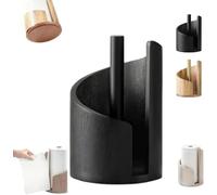 YTDZR Porte-Rouleau de Papier essuie-Tout de comptoir Mountain avec Base Ronde en Bois de manguier et Support en Fer, Compatible avec Les Rouleaux Jumbo et méga, déchirure Facile d'une Seule Main(B)