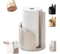 YTDZR Porte-Rouleau de Papier essuie-Tout de comptoir Mountain avec Base Ronde en Bois de manguier et Support en Fer, Compatible avec Les Rouleaux Jumbo et méga, déchirure Facile d'une Seule Main(D)