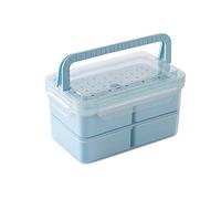 YTEfhdCGP boîte à bento, Set di contenitori per il pranzo portatili indipendenti a prova perdite adatti al microonde Bento Bo(Blue B)