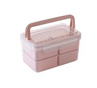 YTEfhdCGP boîte à bento, Set di contenitori per il pranzo portatili indipendenti a prova perdite adatti al microonde Bento Bo(Pink B)