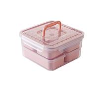 YTEfhdCGP boîte à bento, Set di contenitori per il pranzo portatili indipendenti a prova perdite adatti al microonde Bento Bo(Pink a)