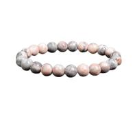 YTETDE Bracelet en Pierre d'apatite, de Lapis-Lazuli, d'agate, de Cristal, d'œil de Tigre, de Perles, Bijoux pour Homme, Bracelet en Pierre zèbre Rose, Perles de 6 mm, 17 cm, 6,7 Pouces