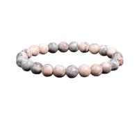 YTETDE Bracelet en Pierre d'apatite, de Lapis-Lazuli, d'agate, de Cristal, d'œil de Tigre, de Perles, Bijoux pour Homme, Bracelet en Pierre zèbre Rose, Perles de 8 mm, 17 cm, 6,7 Pouces