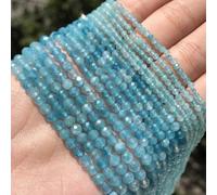 YTETDE Perles de Saphir Bleu foncé Naturelles à facettes, Petites Perles Rondes en Vrac pour la Fabrication de Bijoux et de Bracelets, 15 Pouces, calcédoine Bleue, 4 mm, 91 pièces