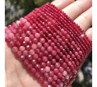 YTETDE Perles de Saphir Bleu foncé Naturelles à facettes, Petites Perles Rondes en Vrac pour la Fabrication de Bijoux et de Bracelets, 15 Pouces, Rubis, 4 mm, 91 pièces
