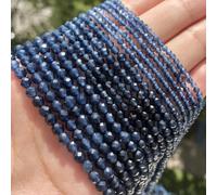 YTETDE Perles de Saphir Bleu foncé Naturelles à facettes, Petites Perles Rondes en Vrac pour la Fabrication de Bijoux et de Bracelets, 15 Pouces, Saphir, 4 mm, 91 pièces
