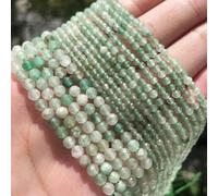 YTETDE Perles de Saphir Bleu foncé Naturelles à facettes, Petites Perles Rondes en Vrac pour la Fabrication de Bijoux et de Bracelets, 15 Pouces, Aventurine Verte, 4 mm, 91 pièces