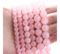 YTETDE Perles Rondes en Cristal d'œil de Tigre de 4, 6, 8, 10, 12 mm, turquoises, Jade, pour la Fabrication de Bijoux, Bracelets, travaux d'aiguille, Cristal Rose, Environ 4 mm, 91 Perles