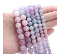 YTETDE Perles Rondes en Pierre de Lave, Turquoise, Jade, œil de Tigre, 4, 6, 8, 10, 12 mm, pour la Fabrication de Bijoux, Bracelet, Couture, morganite Violette, Environ 45 Perles