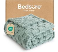 Ytfhg-Bedsure Couverture Douillette Et Moelleuse - Couverture Polaire Et Couverture En Laine - Couverture De Canapé - Motif Damier - Douce Et Chaude - Pour Décoration De Chambre - Vert - 130 X 170 Cm