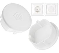 Ytfhg-Cache-Prise, 2 Pièces, En Blanc, Protection De Prise Contre La Poussière, Les Éclaboussures, Pour Prise Schuko Type F, Couvercle Pour Bloc Multiprise, Prise Multiple, Enrouleur De Câble, Cuisin