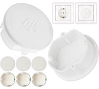 Ytfhg-Cache-Prise, 8 Pièces, En Blanc, Protection De Prise Contre La Poussière, Les Éclaboussures, Pour Prise Schuko Type F, Couvercle Pour Bloc Multiprise, Prise Multiple, Enrouleur De Câble, Cuisin