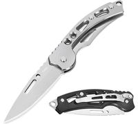 Ytfhg-Couteau Pliant, 2 Pièces Mini Couteau De Poche Portable Edc Pour Porte-Clés, Camping, Déballage Par Coursier (Noir & Argenté)