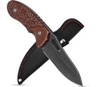 Ytfhg-Couteau Randonnée Lame Fixe Couteau De Chasse Lames Lavées À La Pierre Couteaux De Survie Pour Bushcraft Et Peche