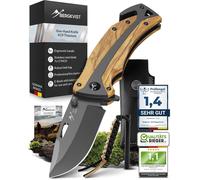 Ytfhg-® K29 Couteau Pliant Titanium - Couteau De Survie 3-En-1 Avec Brise-Vitre Et Coupe-Ceinture - Primé Par Le Bronze A' Design Award - Avec Pierre À Feu & Étui