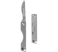 Ytfhg-Kk01 Couteau Pliant En Titane, Couteau De Poche Edc Utilitaire Avec Lame Interchangeable #24, Pour La Chasse En Plein Air, Le Camping, La Pêche(Argent)