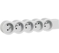 YTFHG-LEGRAND - Multiprise Extra-Plate à Câbler - 5 Prises avec Terre - Livrée Sans Cordon/Sans Fiche - Blanc et Gris Clair