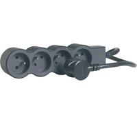 Ytfhg-Legrand Rallonge Multiprise Extra-Plate, 4 Prises 2p+T 16a 3680w, Cordon 1,5m Noir Et Gris Foncé, 1 Prise À 90° Pour Chargeur Volumineux