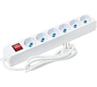 YTFHG-Multiprise 6 Places, multiprise électrique avec 6 Prises Italiennes 10 A et Schuko (allemandes) - Prise Italienne 10 A - Puissance 250 V/2500 W - câble de 1,5 m, Prises angulaires à 45 °
