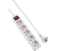 Ytfhg-Multiprise Avec 5 Prises Et Interrupteur, 3500 W, 16 A, 1,5 M, Blanc, Protection Enfants, Prises Orientées À 45°, Évite La Consommation Fantôme